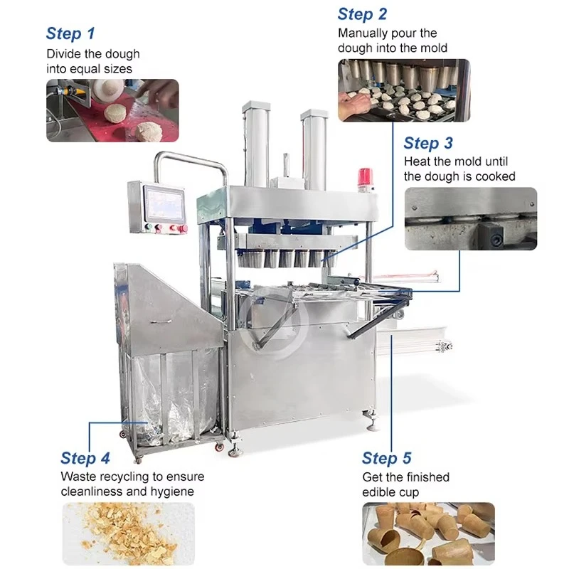 FL Wholesale Commercial Edible Waffle Coffee Cup Maker Machine Automatic Edible Biscuit Tea Cup Make Machine Customized