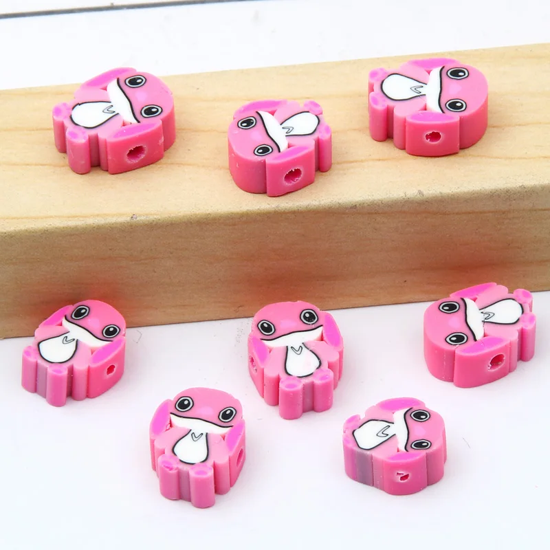 8x10mm Pink Clay Beads Cute Angel Stitch Polymer Spacer Beads For DIY Necklace Bracelet Handmade Jewelry Making Accessories