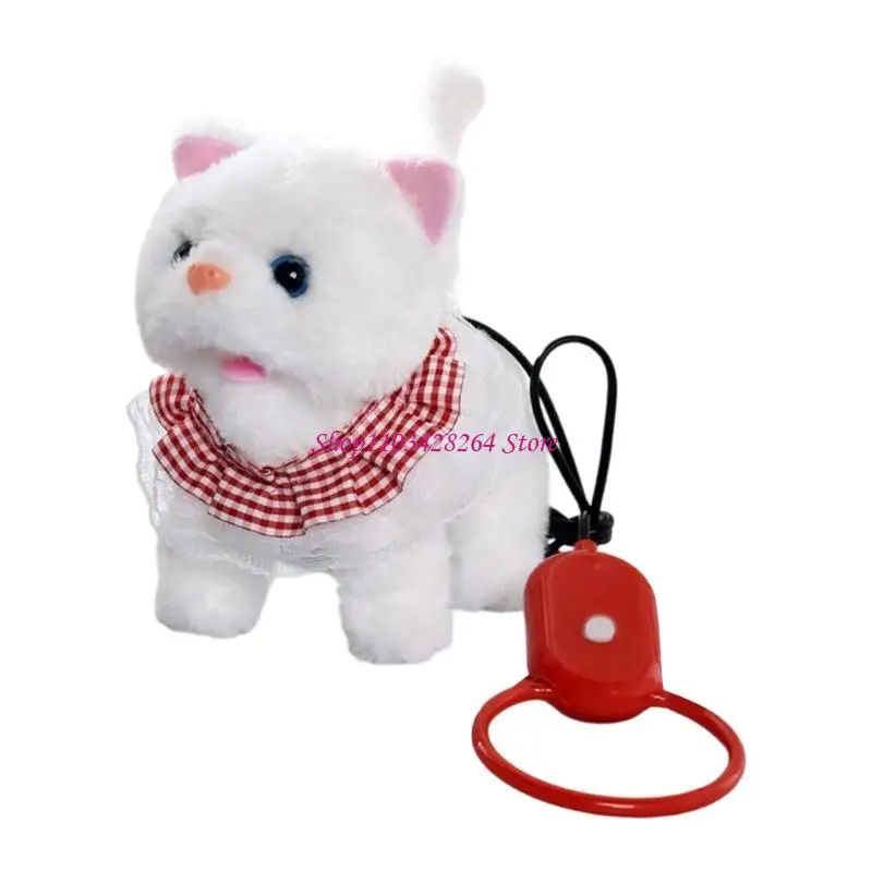  Interactive Electric Plush Cats Toy with Realistic Walking and Meowing Feature for Children Birthday Celebration Gift