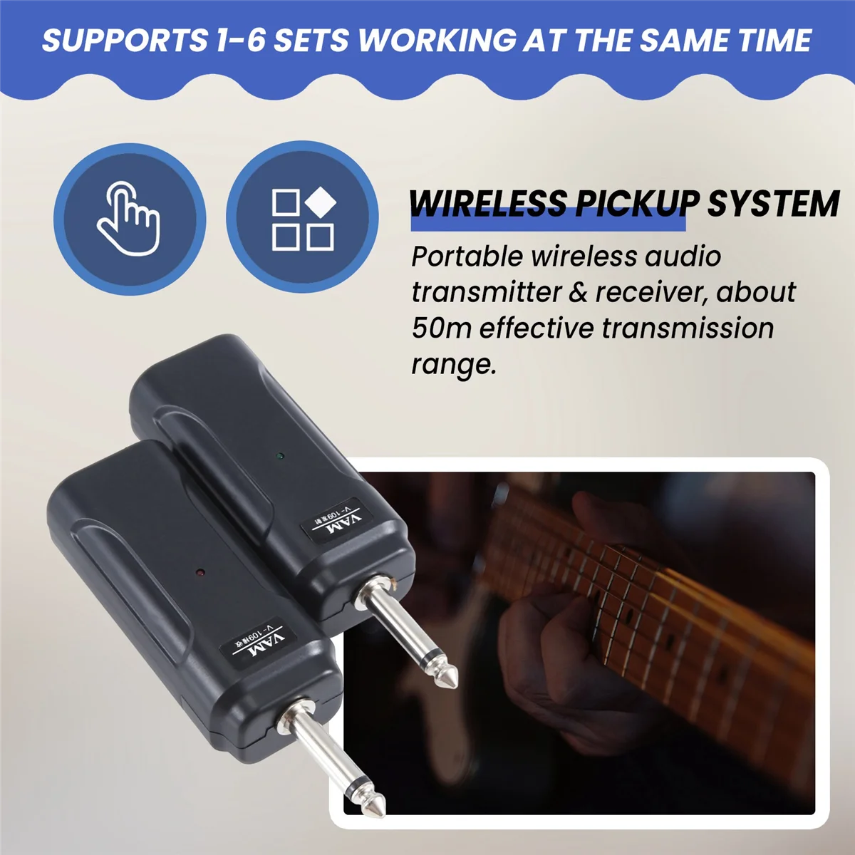 

Lo-ok Portable Wireless Audio Guitar Transmitter Receiver System For Electric Guitar Bass Electric Violin Musical Instrument Wir