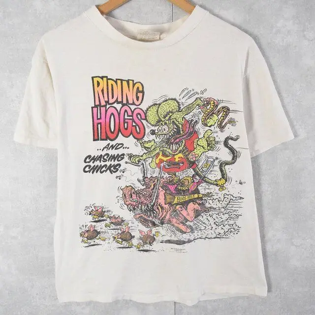 90 s RATFINK USA Character Print T Shirt M 90s Rat Fink Made in USA White Whit