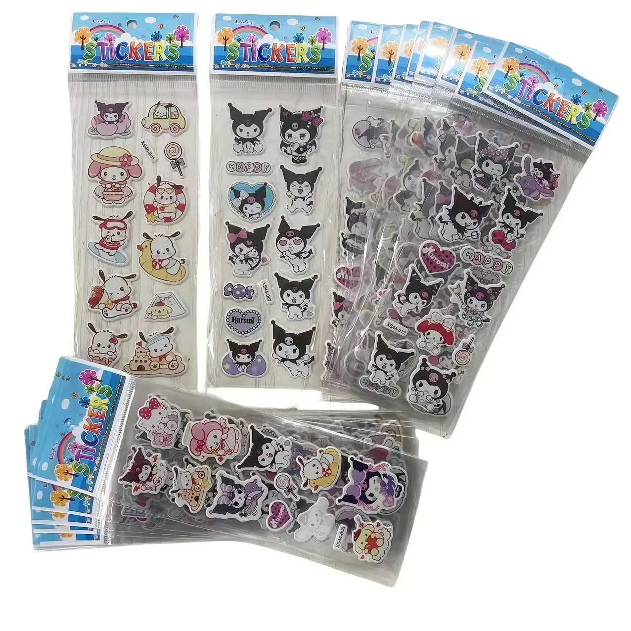 12pcs/set Sanrio Kuromi Melody Hello Kitty 3D Bubble Stickers Decoration Decal Cute Reward Puffy Sticker Stationery Supplies image 3