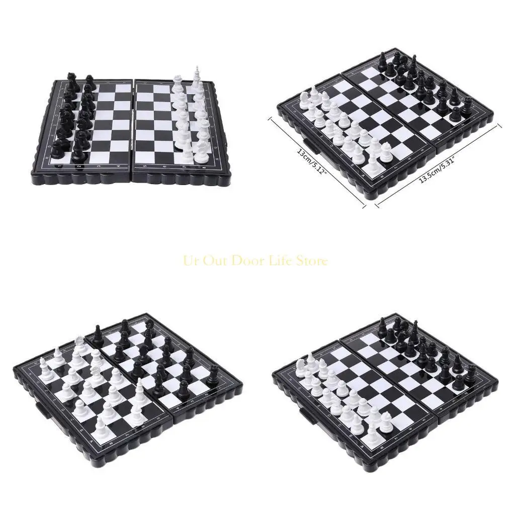 

Карманная шахматная складная доска 77 мкФ, интерактивная портативная портативная развлекательная магнитная шахматная доска для