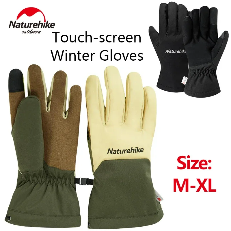 Naturehike Gloves for Men Women Winter Camping Cycling Hiking Skiing Skating Warm Supplies Waterproof Touch Screen Anti-skid