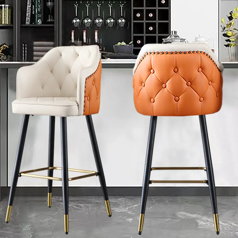 

Metal Comfortable Bar Chairs With Back Restaurant Designer Luxury Counter Living Room Bar Stools High Cadeira Trendy Furniture