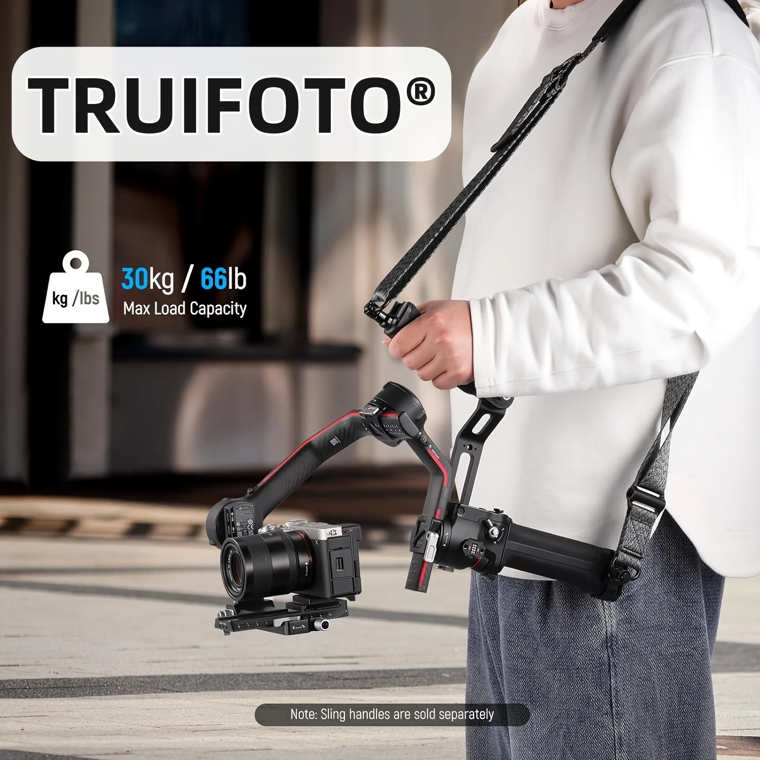 TRUIFOTO Adjustable handle Universal sling handle Shoulder strap Stabilizer Strap Bottom plate Compatible with DJI RS4 RS4 Pro R