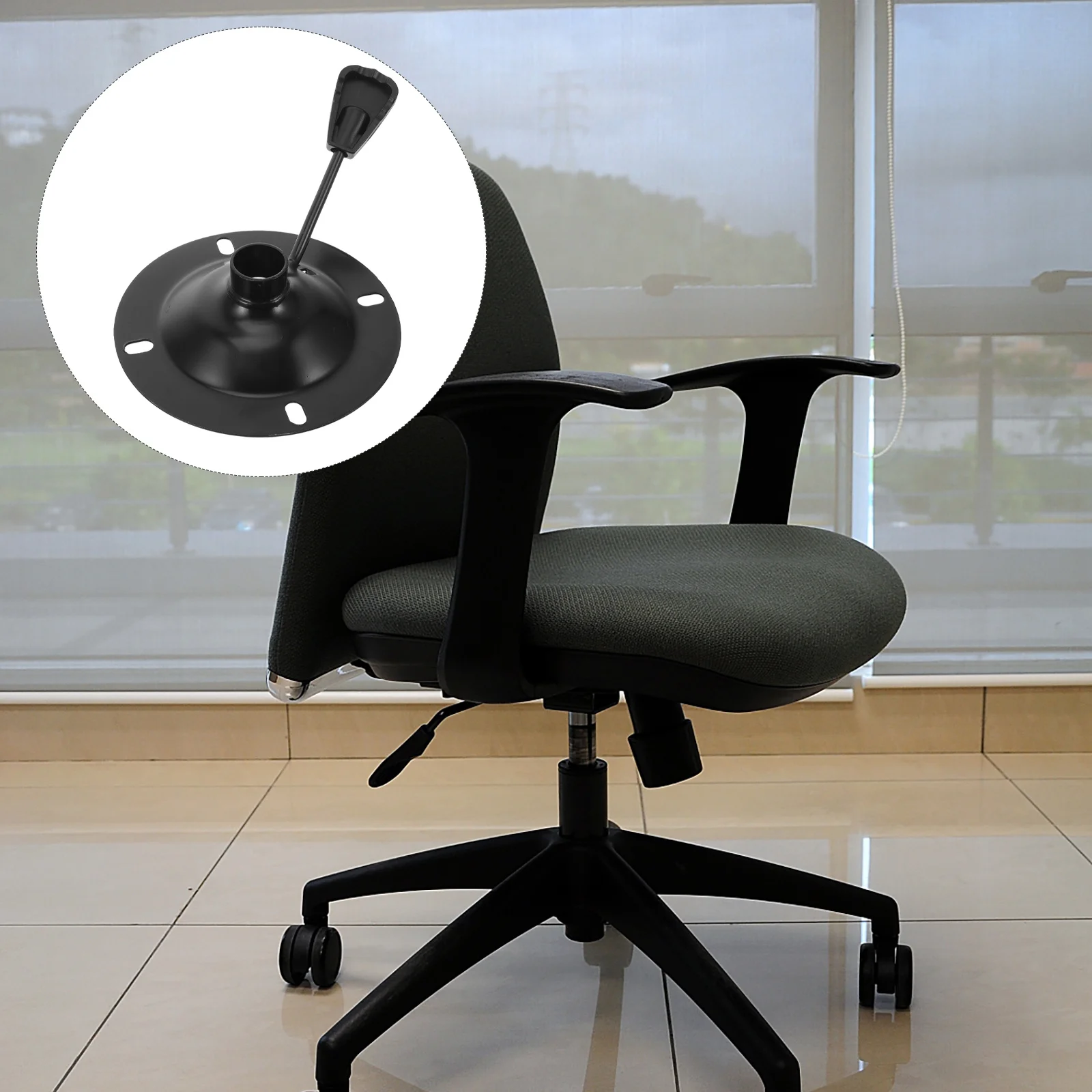 

2pcs Swivel Base Metal Office Chair Replacement Parts Sturdy Iron Construction Tilt Control Mechanism Desk Chair Swivel Plate