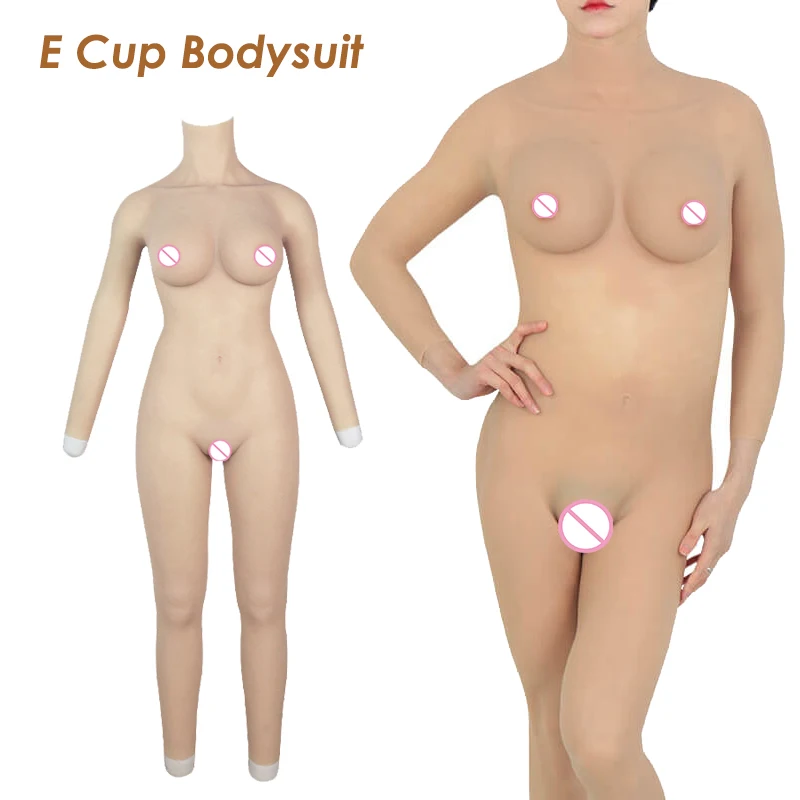 Silicone Breasts Bodysuit E Cup Realistic Female Fake Boobs Suit With Arm for Sissy Drag Queen Crossdresser Shemale Transgender