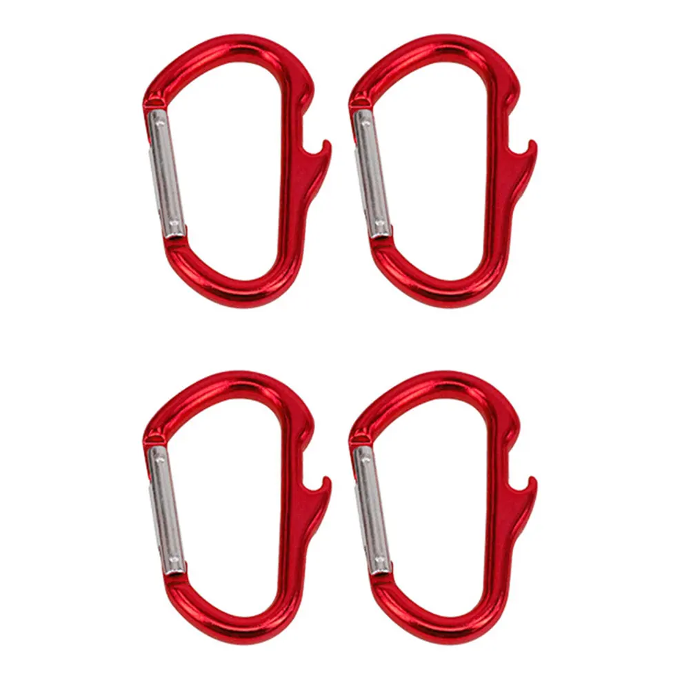 

4pcs Aluminum Alloy Bottle Holders Portable Camping Accessories Water Bottles Secure Attachment Outdoor Travel Carabiner Buckle