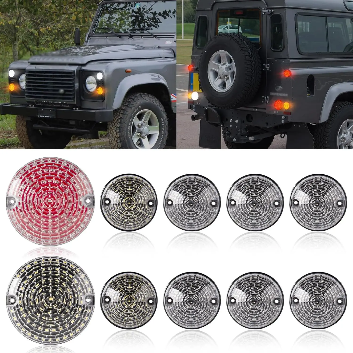 

Suitable for Land Rover Defender 1990-2016 brake lights 90/110 turn signal LED lights