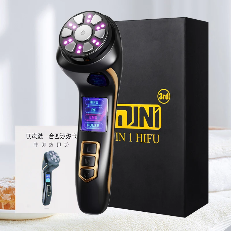 جهاز تجميل الوجه الترددات الراديوية MINI HIFU EMS جهاز تجميل لرفع وشد البشرة مكركرنت #6