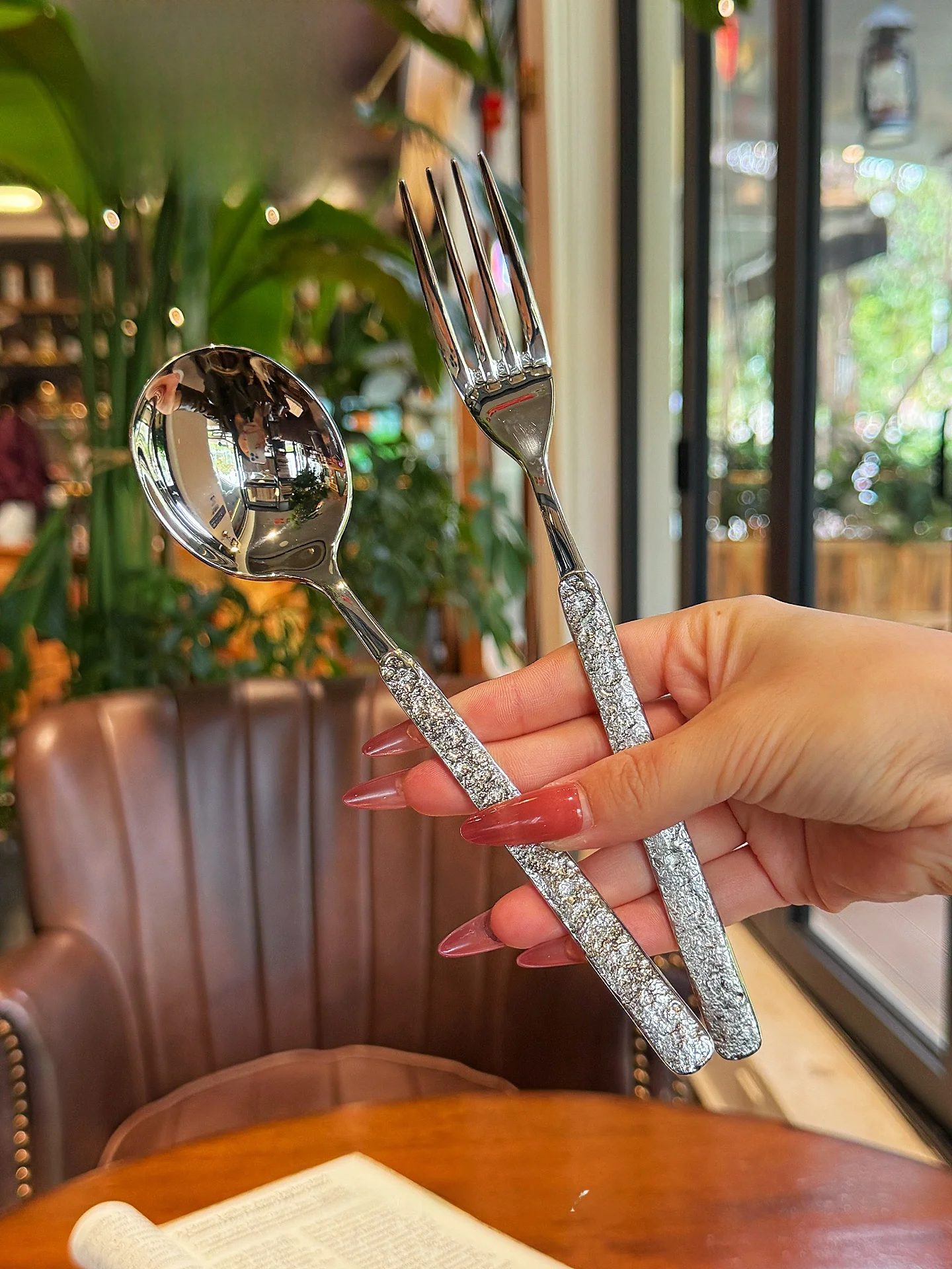 Food ade Stainl Steel 304 Korean Long Handle Spoons Ro Handle 6 Piece Gift Box Set High End Original Design Dining Ute... view 2