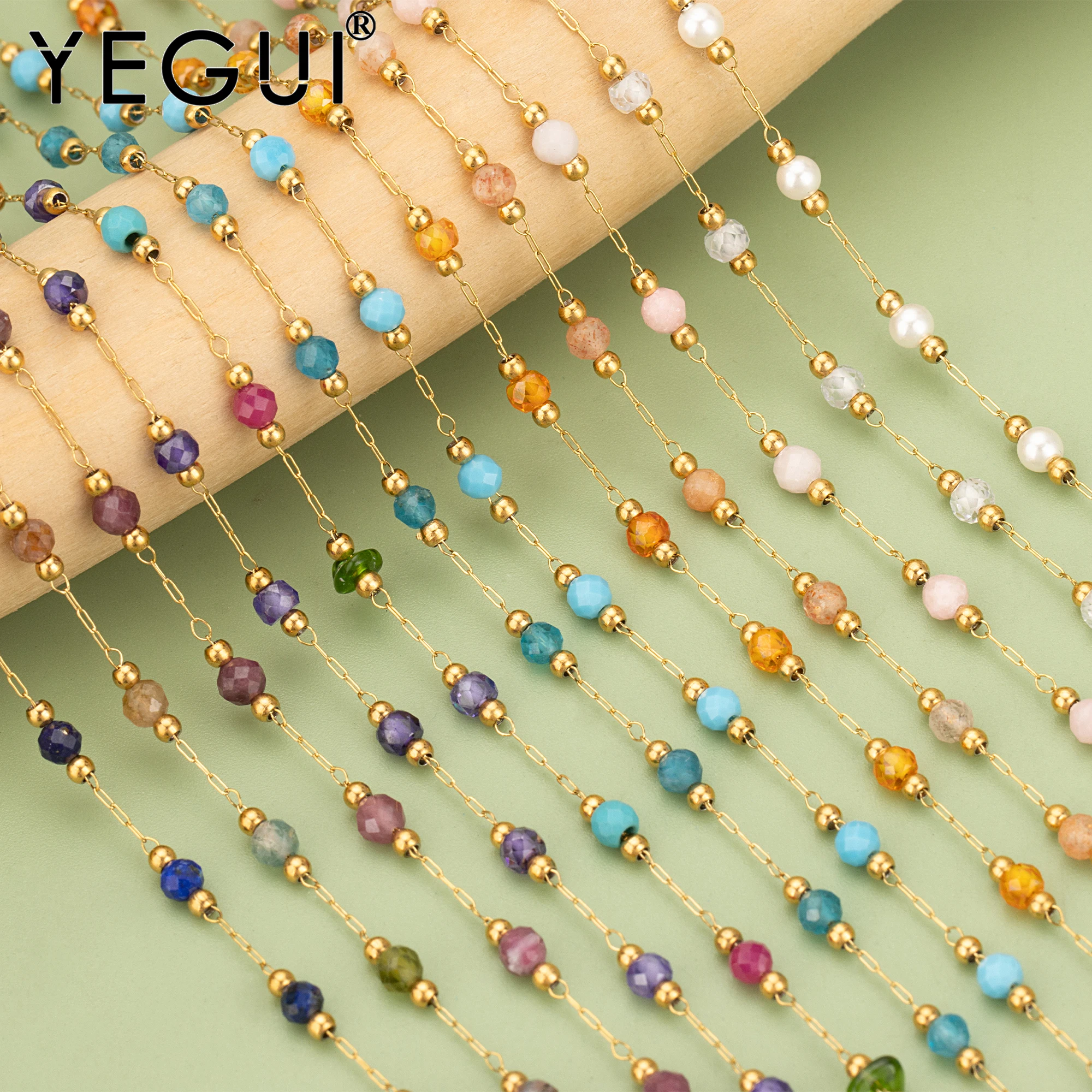 

YEGUI C376,chain,stainless steel,nickel free,natural stone,charms,hand made,jewelry making,diy bracelet necklace,1m/lot