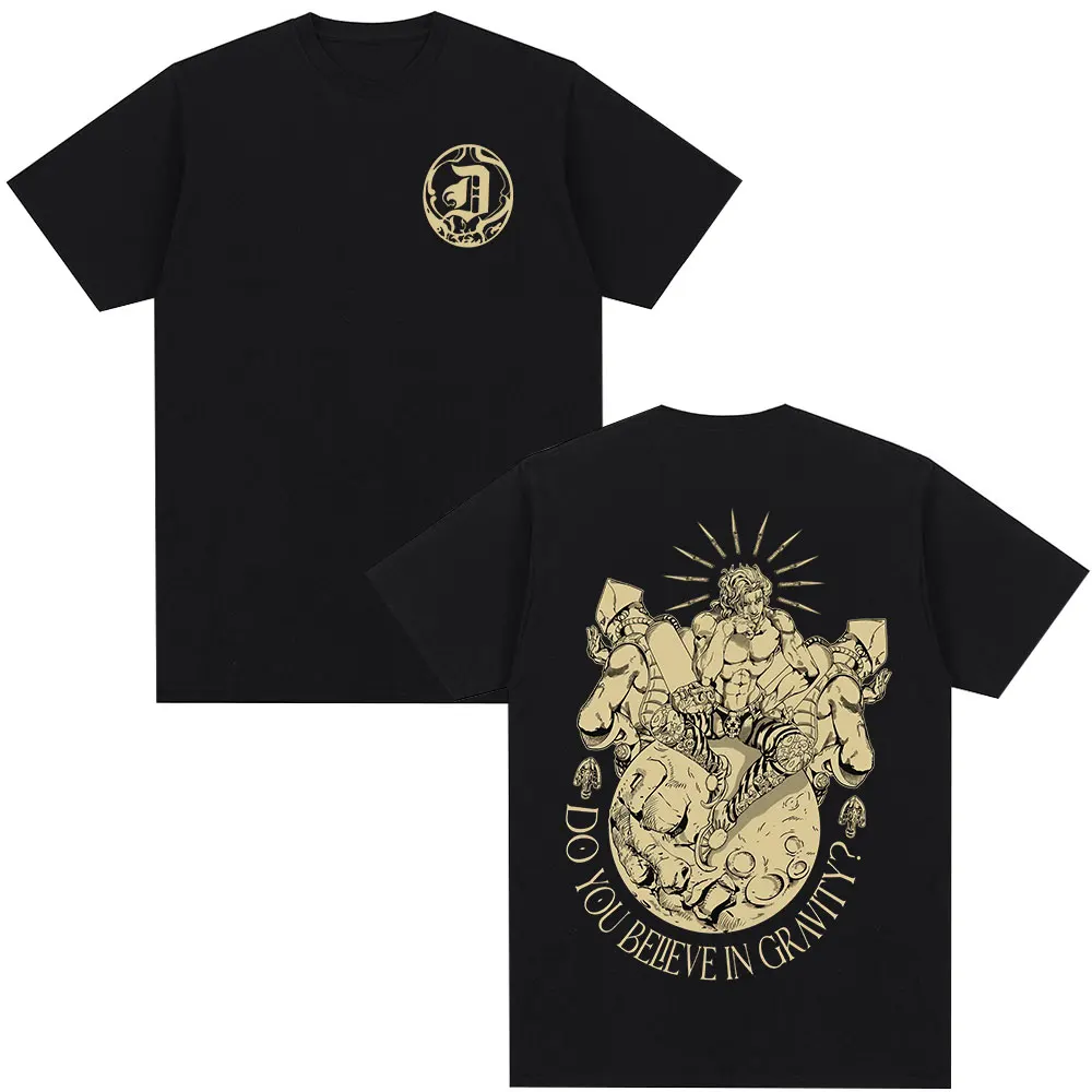 Japanese Anime Jojo Bizarre Adventure T-shirt Dio Brando Manga Graphic T-shirts Men's Women Cotton Casual Oversized T Shirt Tops