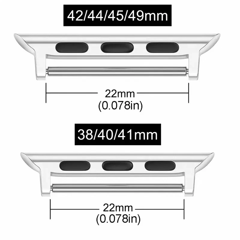 3 PACK Connectors For Apple Watch Band Adapter Ultra 9 8 7 6 5 4 3 49mm 45mm 44mm 42mm 38mm 41mm 40mm Adapter For 22mm Band