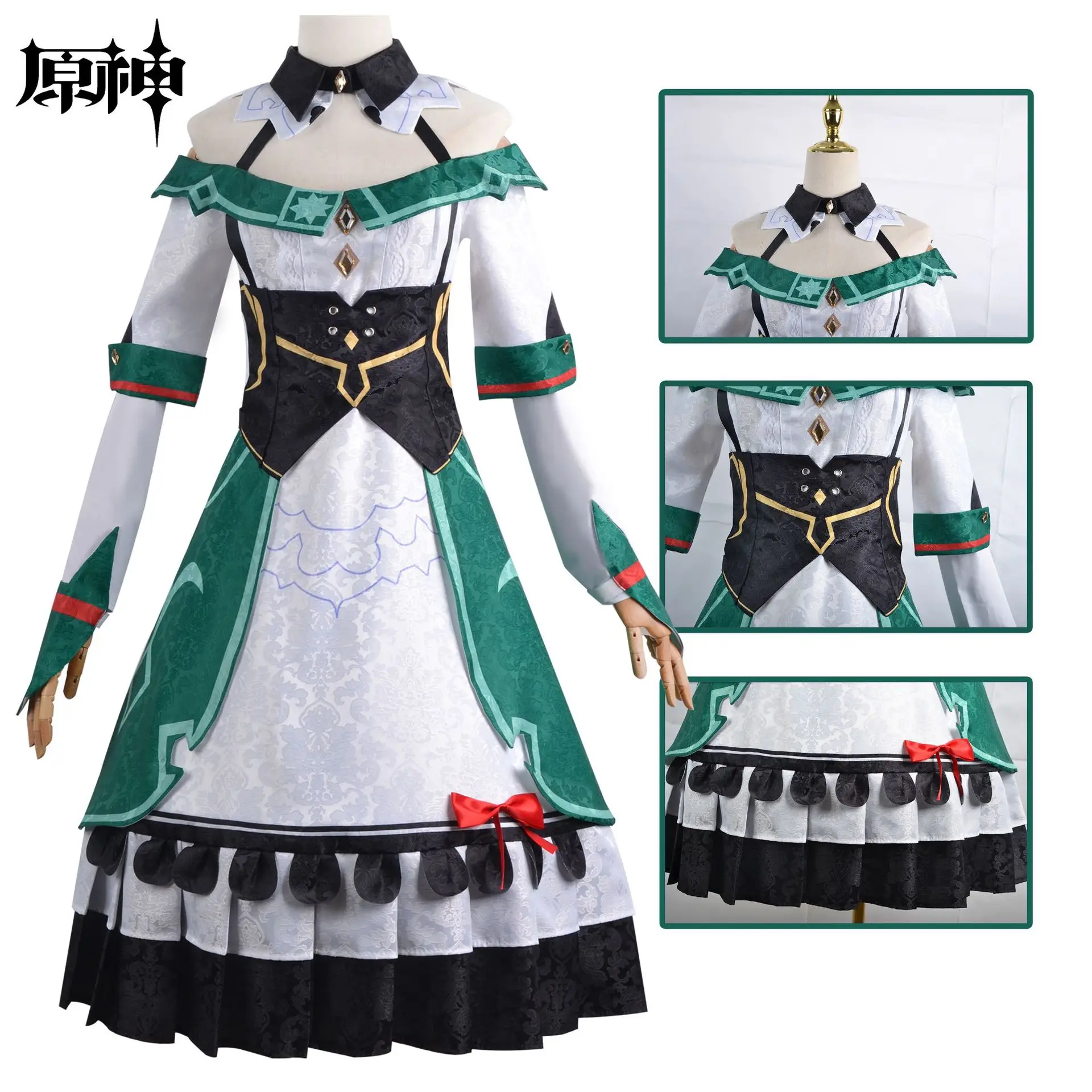 Katheryne Cospaly Dresses Game Genshin Impact Katheryne Catherine Cosplay Costume Women Dress Halloween Carnival Party Clothing