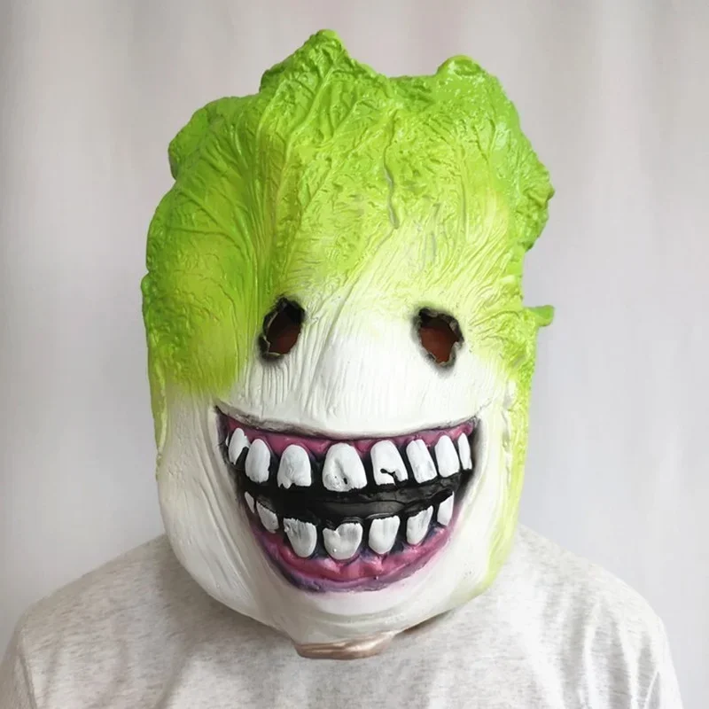 

Cabbage Headcover Halloween Mask Cabbage Plants Role Masks Funny Props Botany Cosplay Supplies Full Face Cabbage Masques Latex