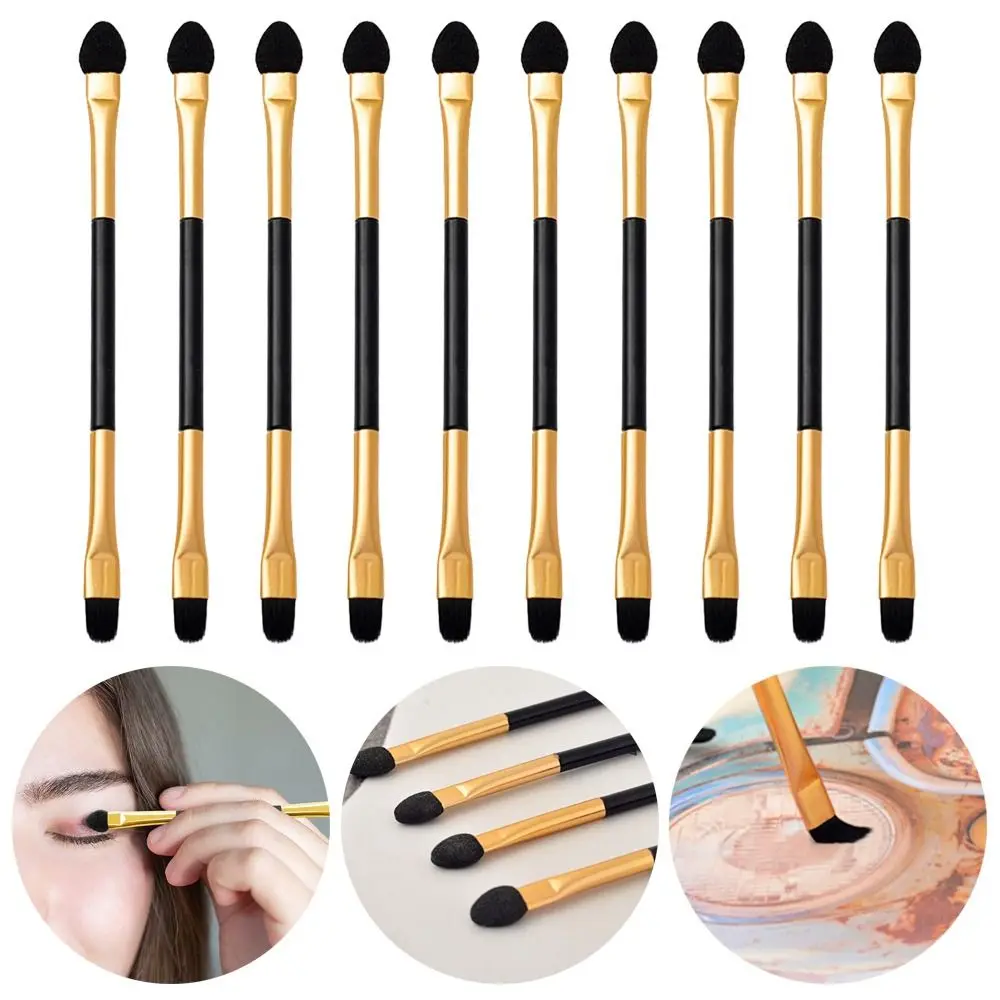 10PCS Lidschatten Pinsel Doppelseitige Lidschatten Pinsel Eyeliner Applikatoren Langen Griff Auge Schwamm Stick Lip Augenbraue Make-Up-Tool