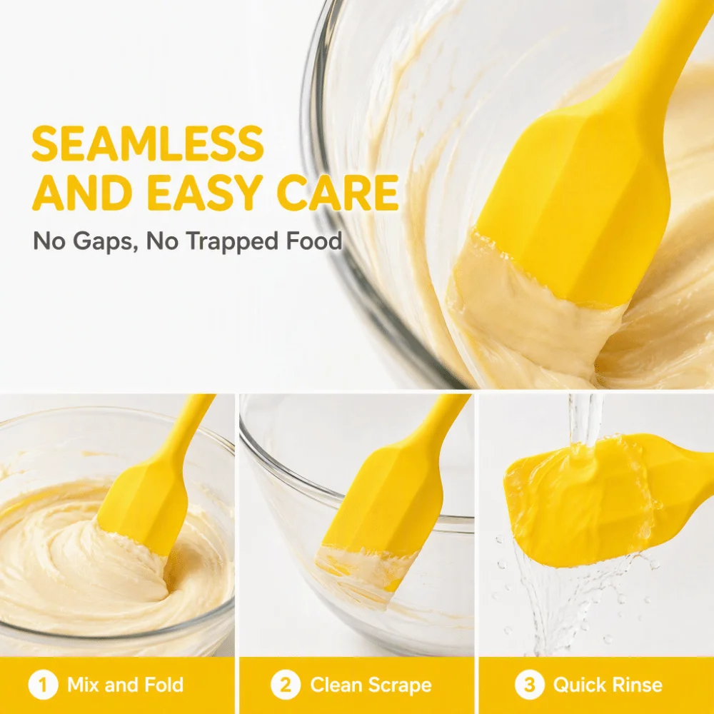 2pcs Silicone Silicone Spatula Set High Heat-Resistant Food Grade Baking Spatula Set Stainless Steel Core Non-stick