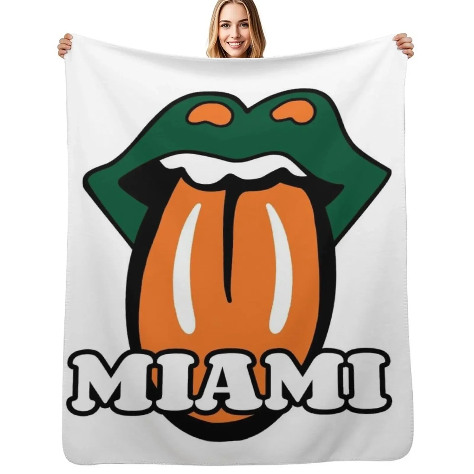 

Miami Lips with Tongue Throw Blanket blankets ands christmas gifts Comforter warm for winter Blanket