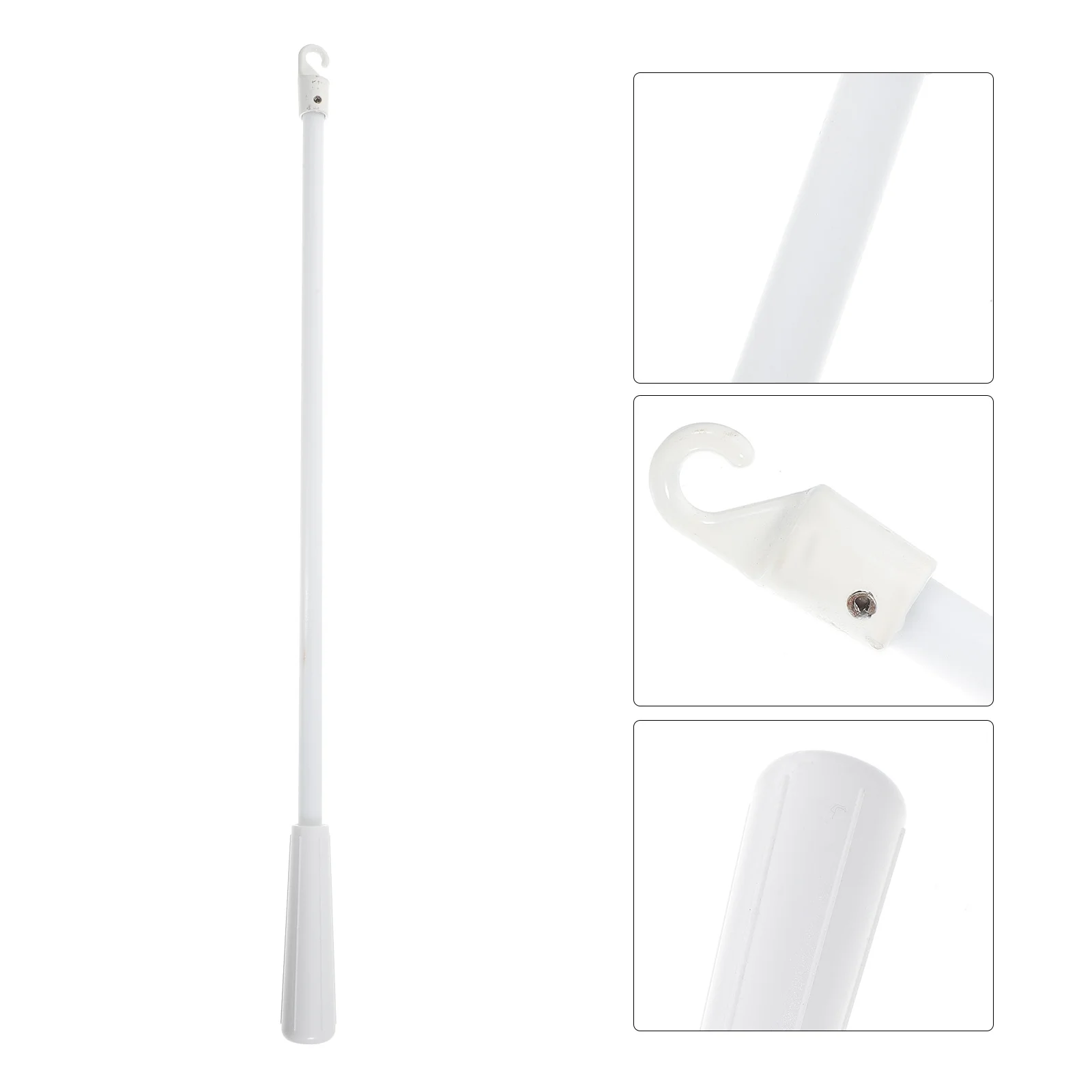 

Fiberglass Tilt Wand Vertical Household Rod With Hook Long Sturdy Easy Install Heavy Duty Strong Load-Bearing