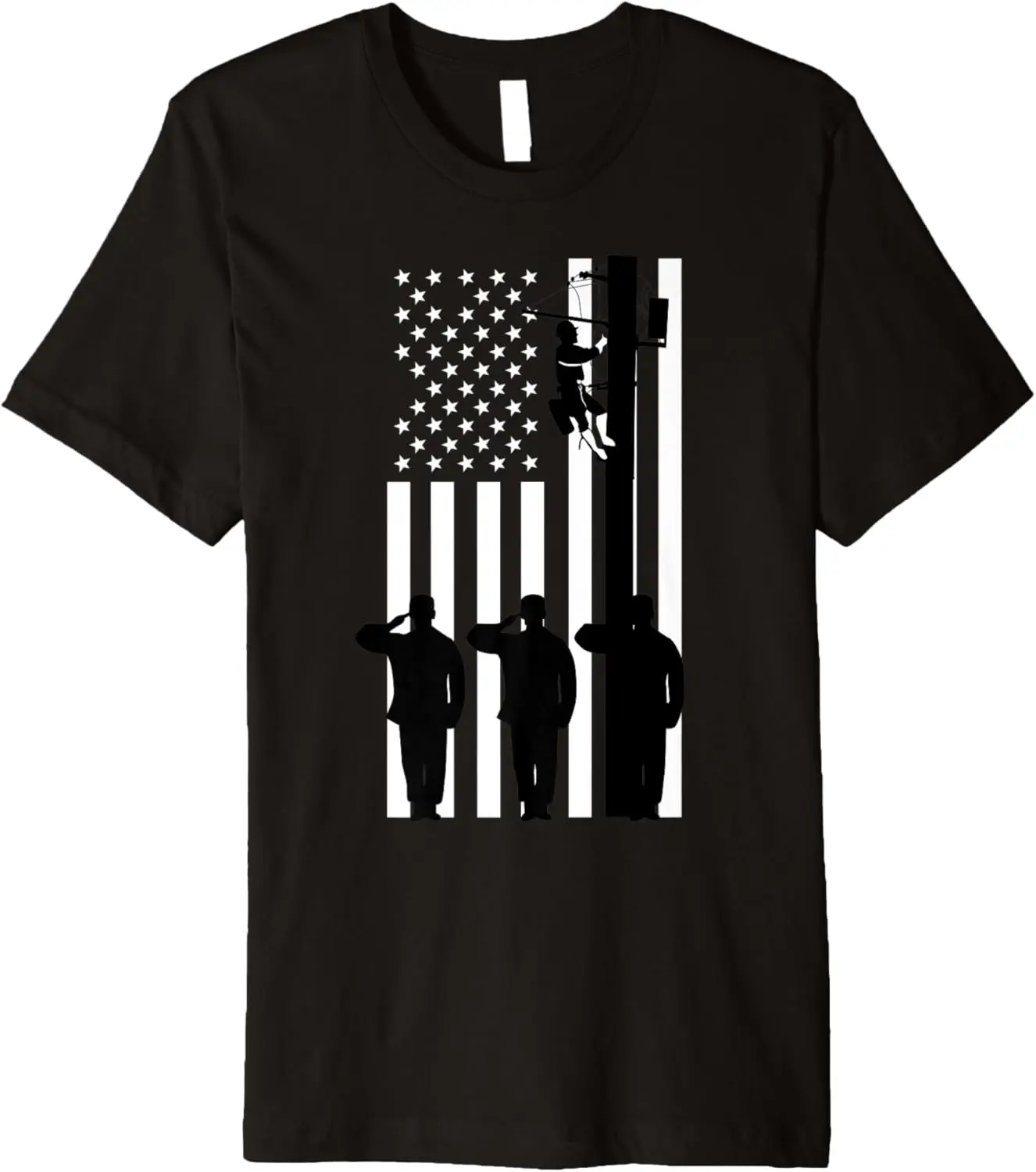 Lineman American Flag Shirt | Electric Cable Linem