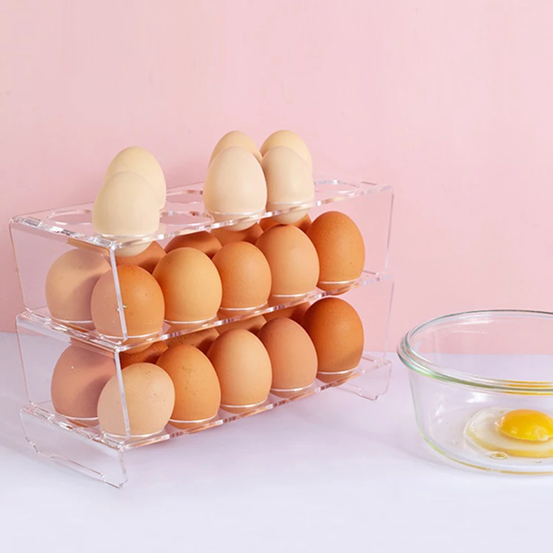 【Q】6/10 Holes Egg Storage Container Refrigerator Holder For Fridge Tray Box Platter Case Rack Display Organisers Stackable