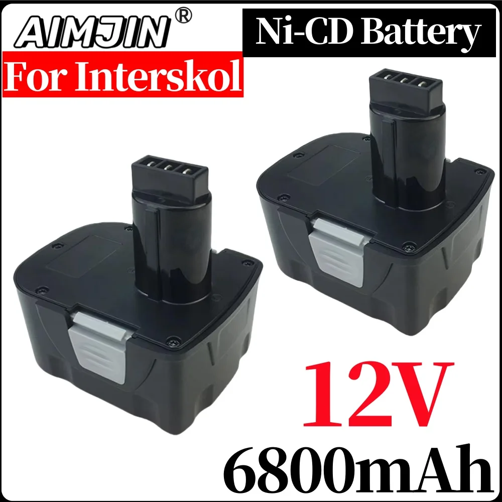 

For Interskol 12V 6800mAh Ni-CD Power Tool Battery For Interskol H18 DA-12ER-012 Replacement Cordless Drill Battery