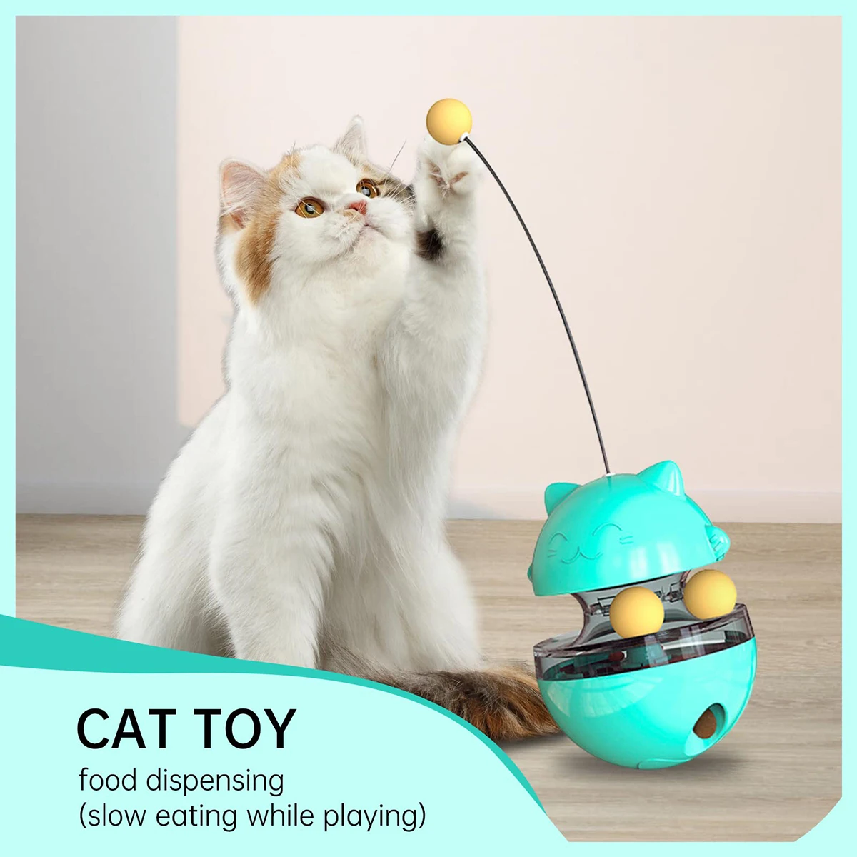 

New Fun Cat Stick Cat Toy Tumbler Leak Food Ball Cat Relieve Boredom Tumbler Pet Supplies Play with Food Spiller By Yourself