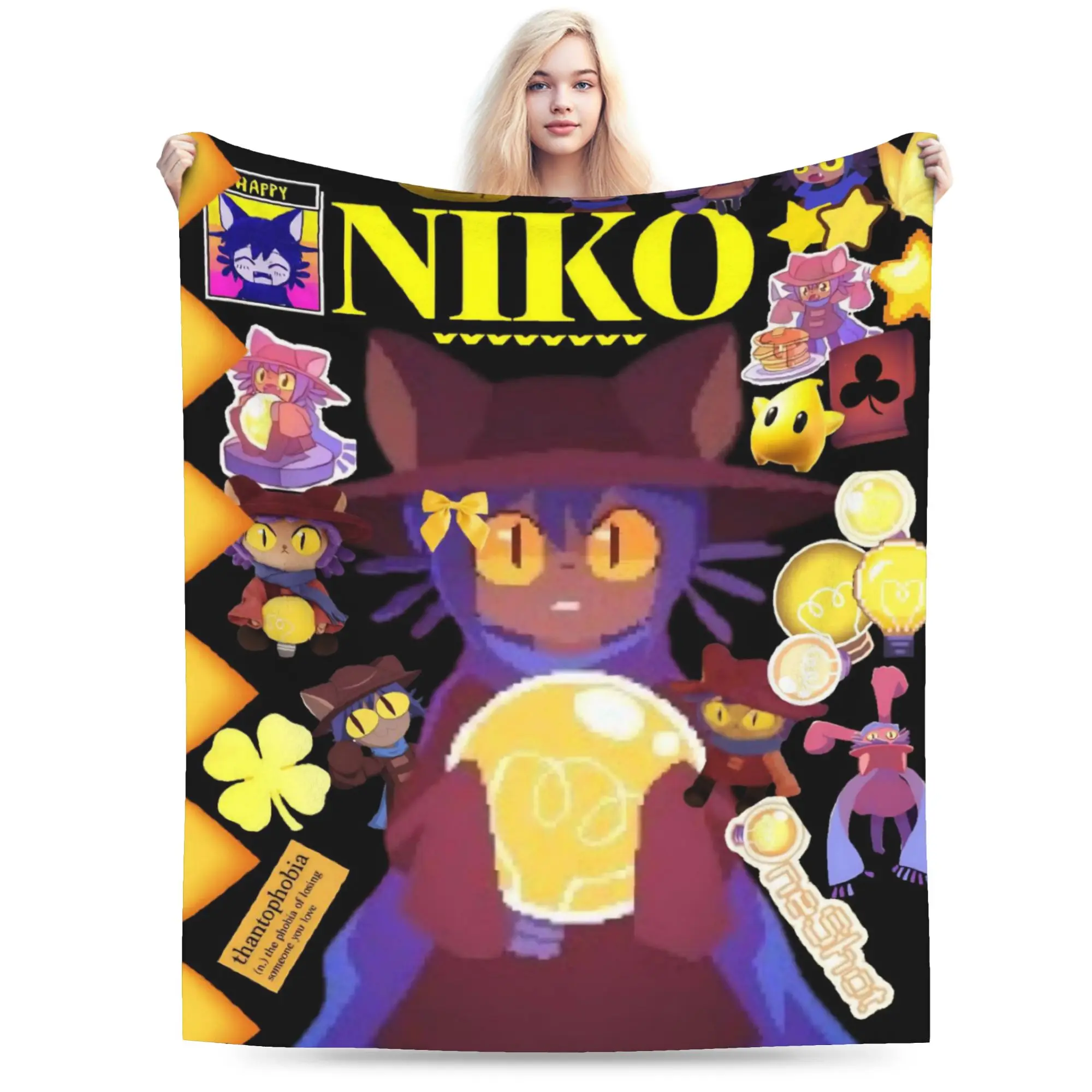 Super Soft OneShots Niko Throw Blanket Premium Flannel Fleece Lightweight  Bed Blanket Cozy Plush Blankets All Season Use