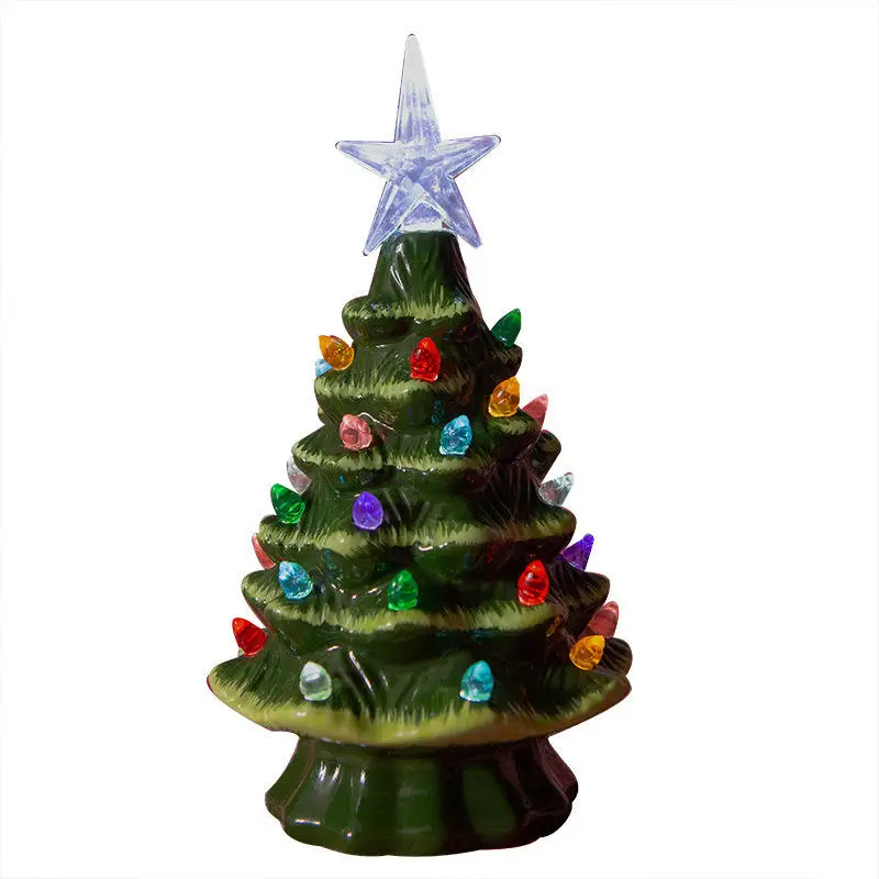 

Resin Crafts Home Decorations Indoor Outdoor Dining Table Decorations Night Lights Christmas Tree Model Pattern