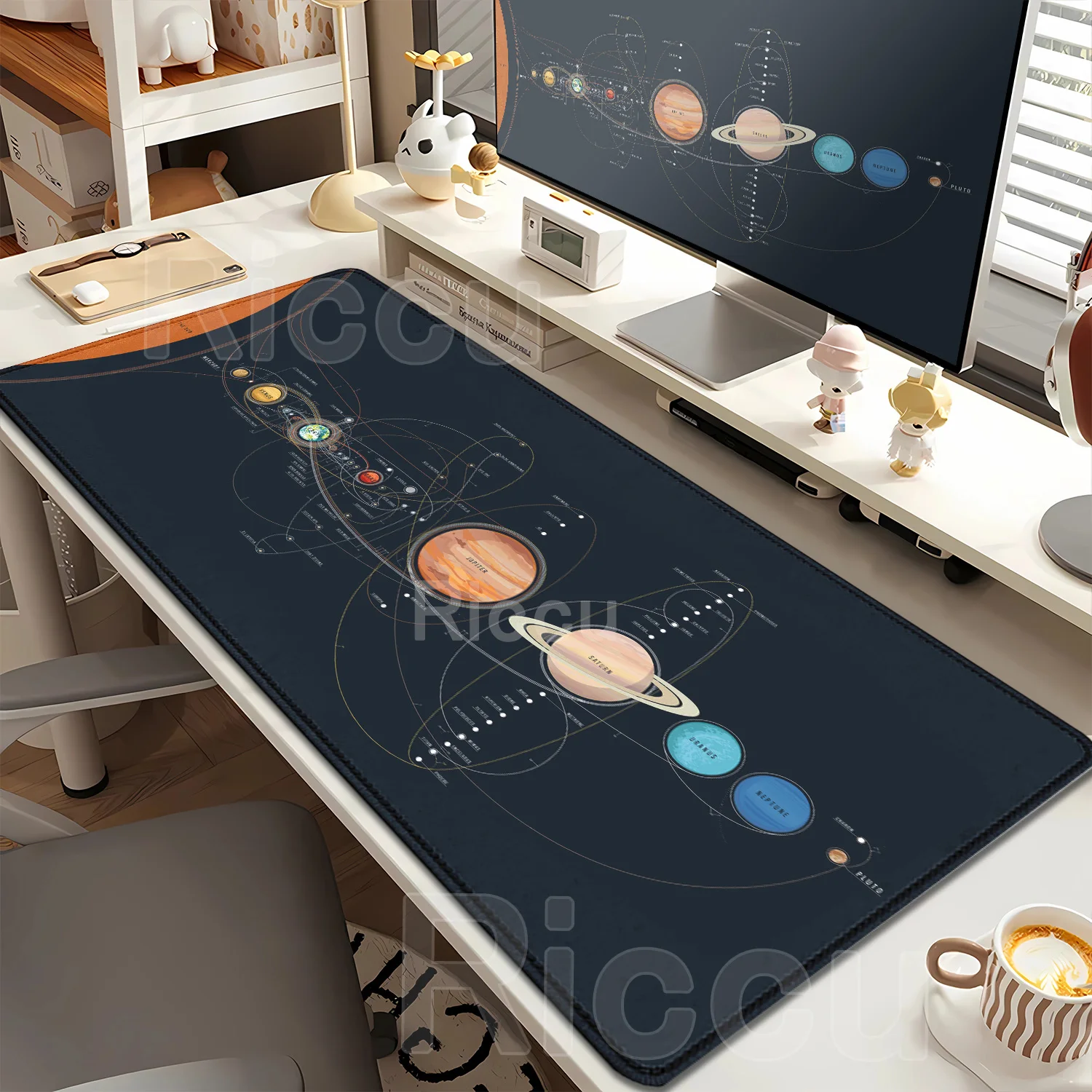 لوحة ماوس XXL Anime Gamer Mousepad كمبيوتر محمول Universe Space Solar System HD طباعة PC مكاتب ألعاب ملحقات لوحة المفاتيح حصيرة مكتبية #3