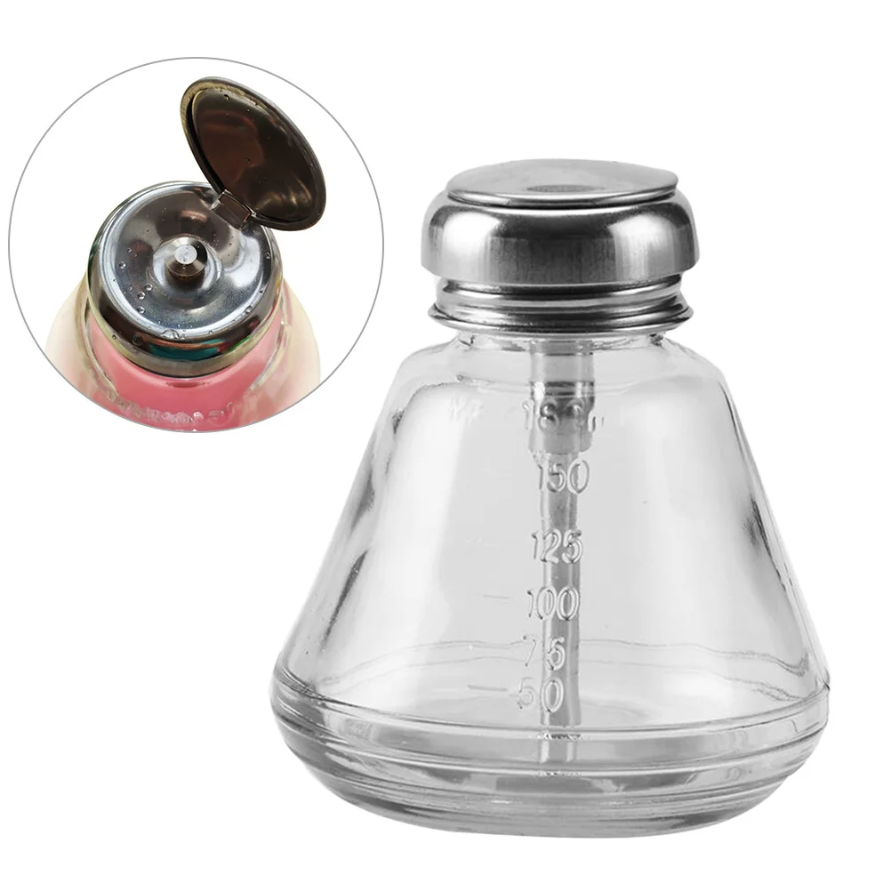 1 pz 180 ml bottiglia di liquido per unghie portatile dispenser di pressa in vetro infrangibile bottiglia di subimballaggio per uso in viaggio bottiglie per unghie