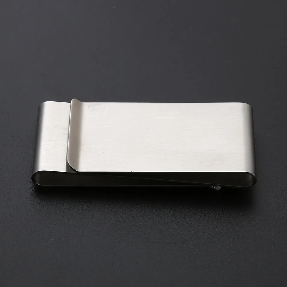 Stainless Steel Cash Clamp Holder Portable Casual Fashion Unisex Minimalist Wallet Solid Color Change Clip for Card Book