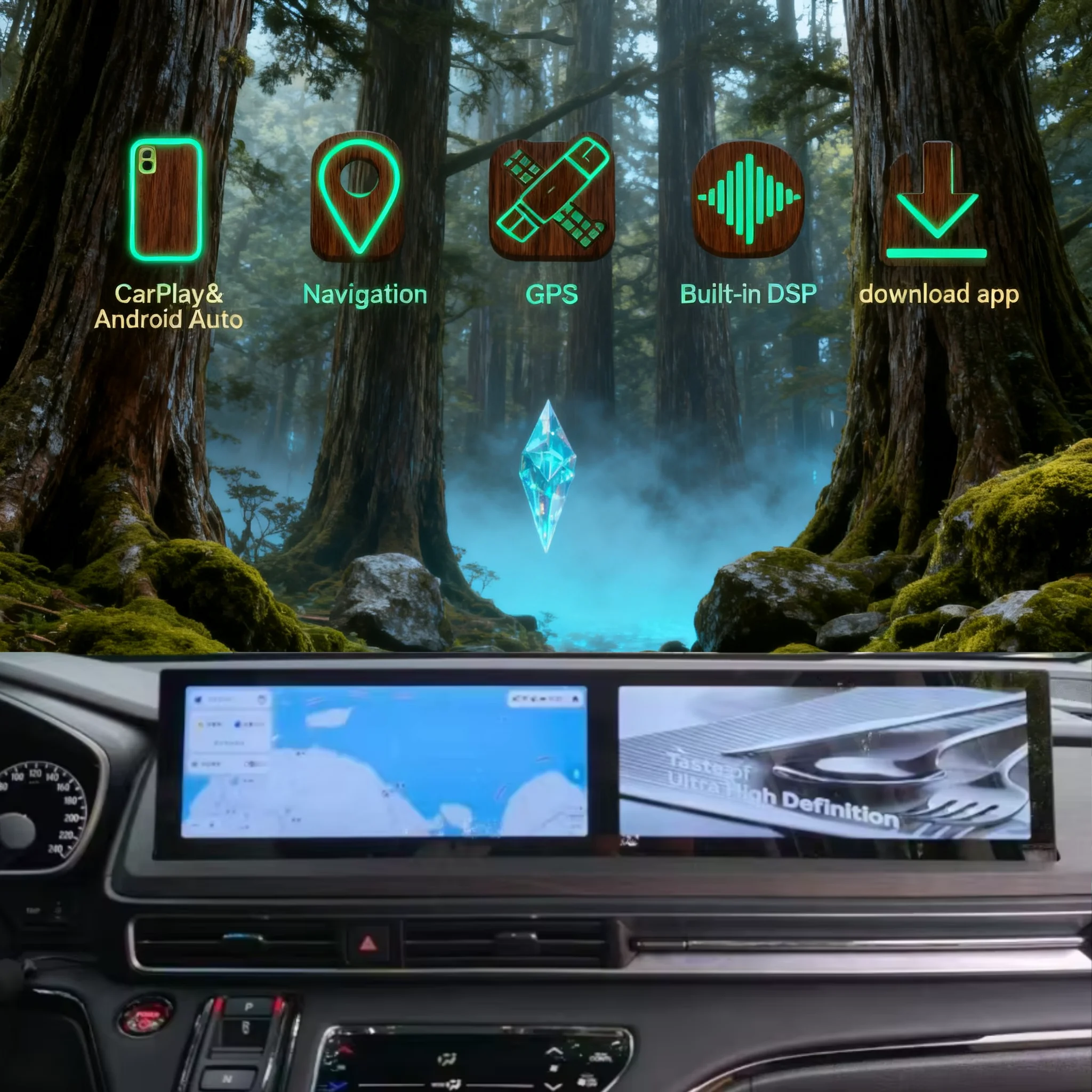 

N Dual Screen Android 14 Car Radio For Honda Odyssey 2022 2023 2024 Carplay Co-pilot Entertainment Head Unit GPS Media Player