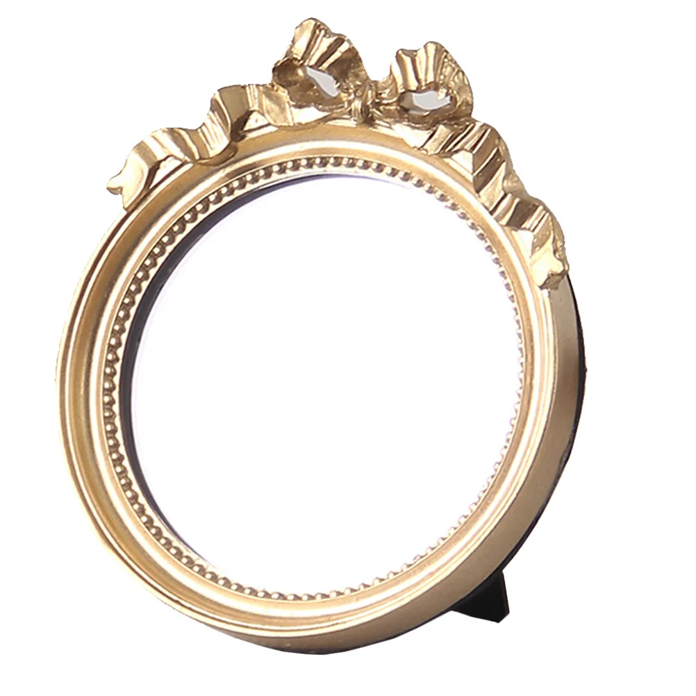 1 szt. Okrągłe lusterko do makijażu w stylu nordyckim z ozdobą w kształcie kokardki, dostępne w 3 kolorach, przenośne lusterko ręczne z żywicy dla kobiet, modne i piękne.