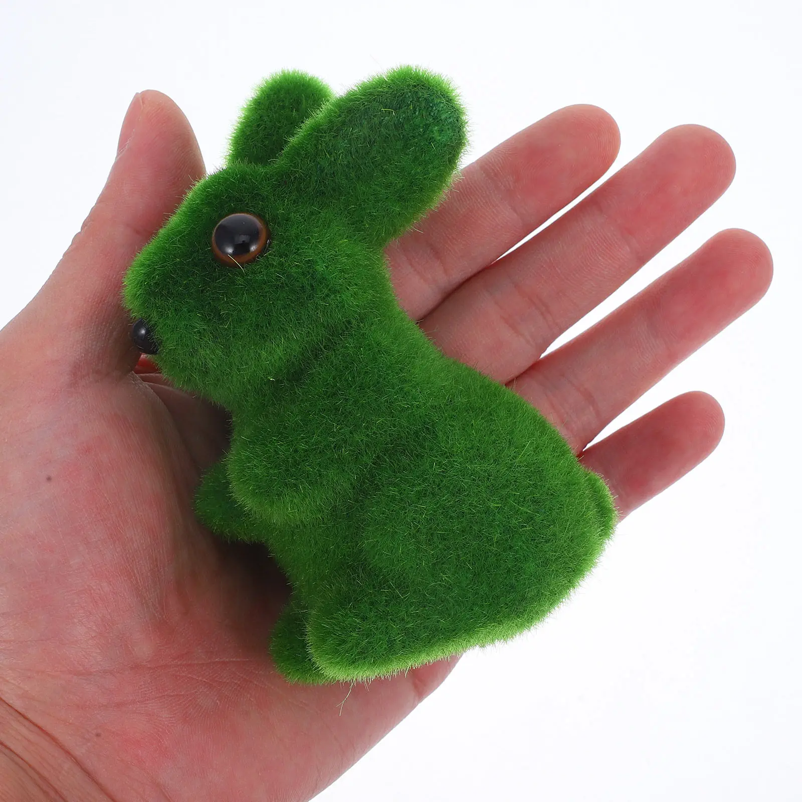 Easter Moss Rabbit Simulation Decor Realistic Flocked Moss Bunny Sculpture Indoor Outdoor Garden Decoration Easter Table