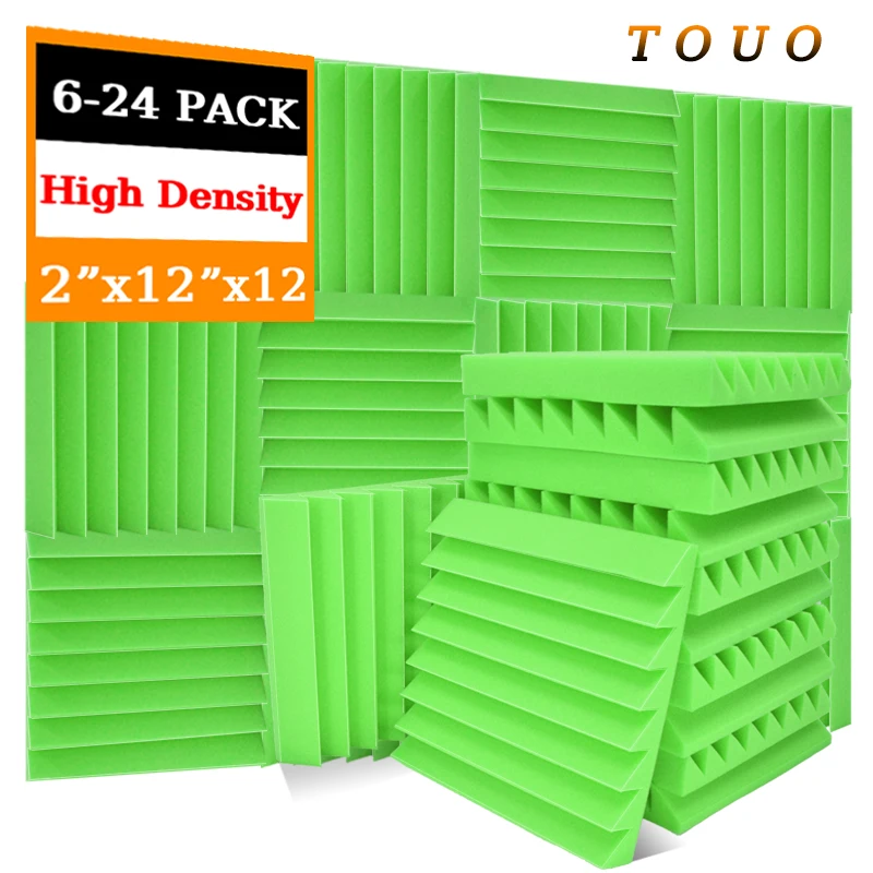 

TOUO Isolation Wall Panels 6-24 Pcs Diamond Groove Sound Insulation Doors Foam Padding High Density Self-adhesive Wall Sticker