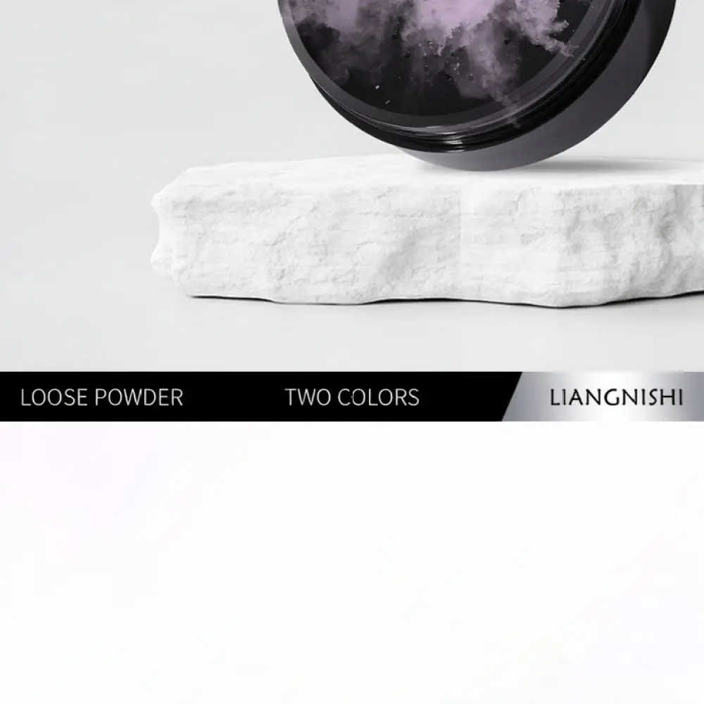 For Liangnish Dual Color Loose Powder Natural Matte Finish Face Makeup Long Wear Oil Absorbing Pore Cover Base