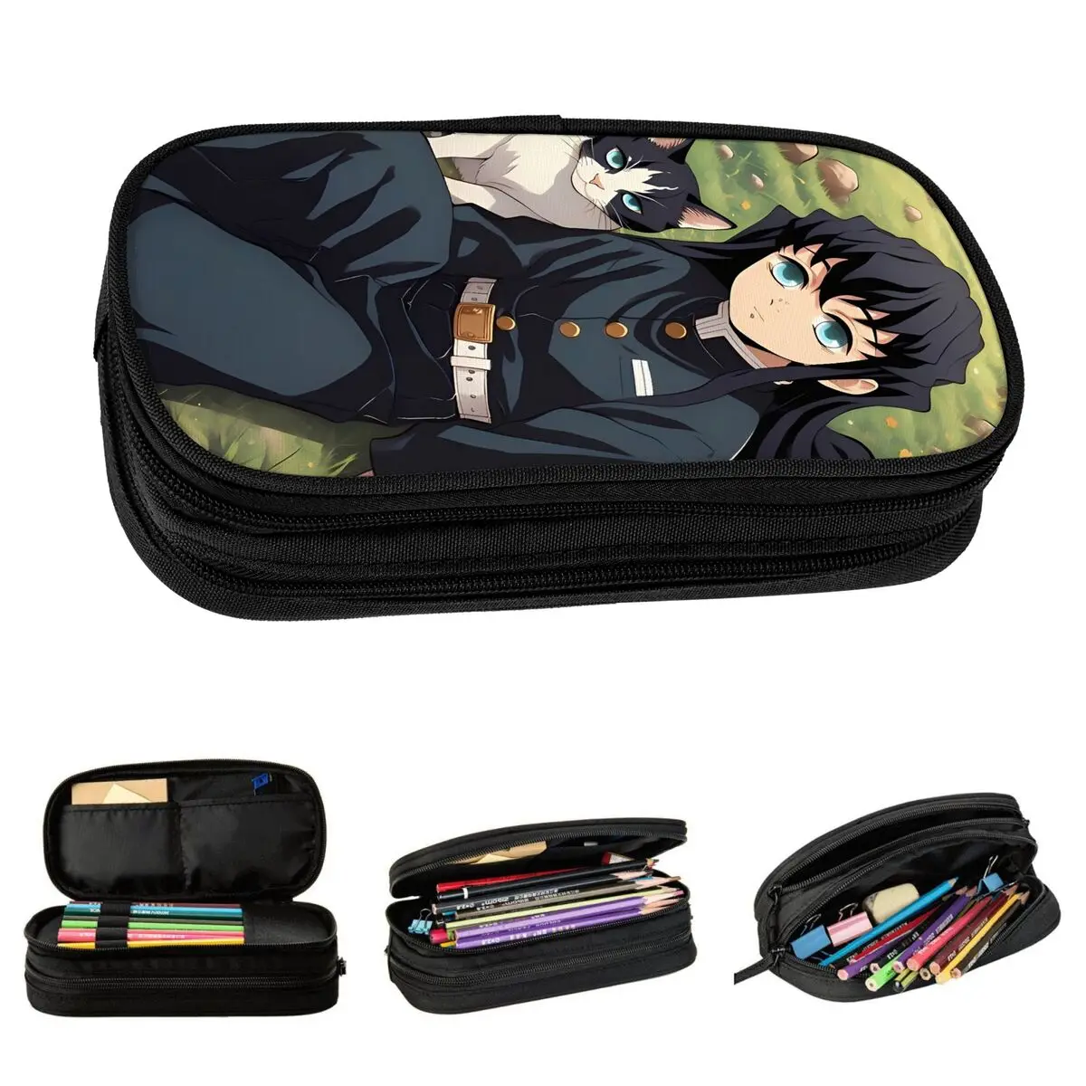 

Vintage Pencil Case Muichiro Tokito Pencil Pouch School Pencil Cases Kids Double Layer Custom Stationery Organizer