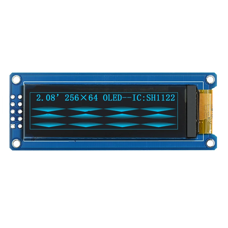 2.08 inch OLED Display LCD Screen 256*64 Resolution SH1122 Drive SPI Interface 10Pin Support 16-Level Grayscale Display