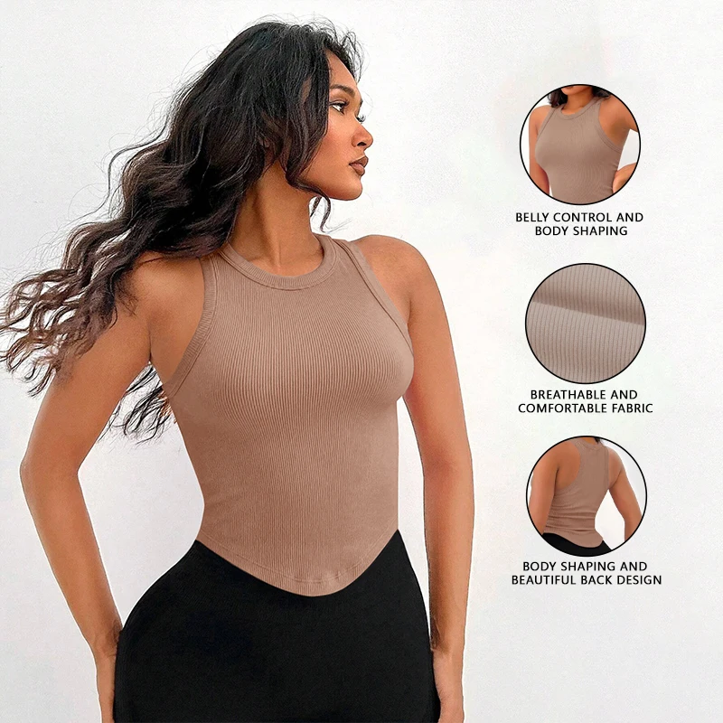Débardeur court côtelé pour fe - Tank Top Ribbed avis et prix