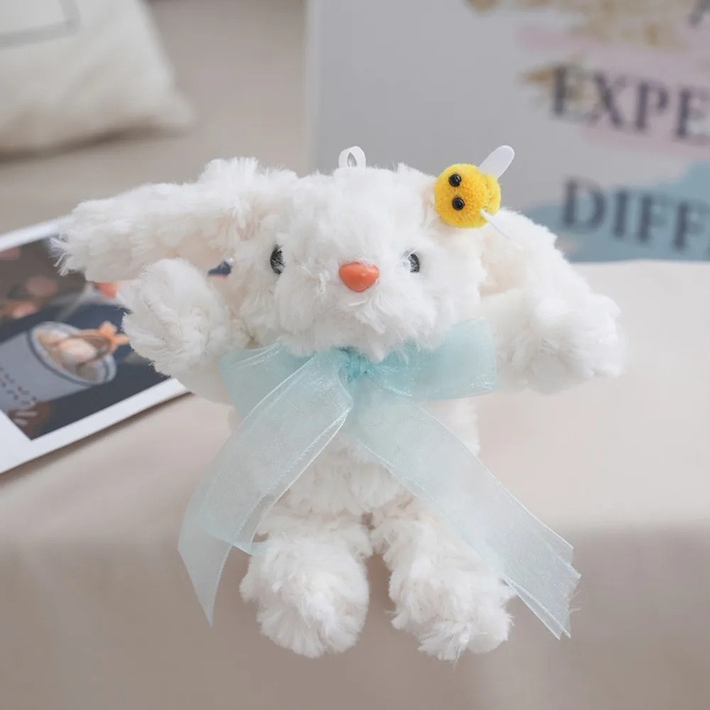 

New Plush Rabbit Doll Bag Cartoon Bowknot Stuffed Toys Keychain Gifts Lop Ears Hanging Decoration