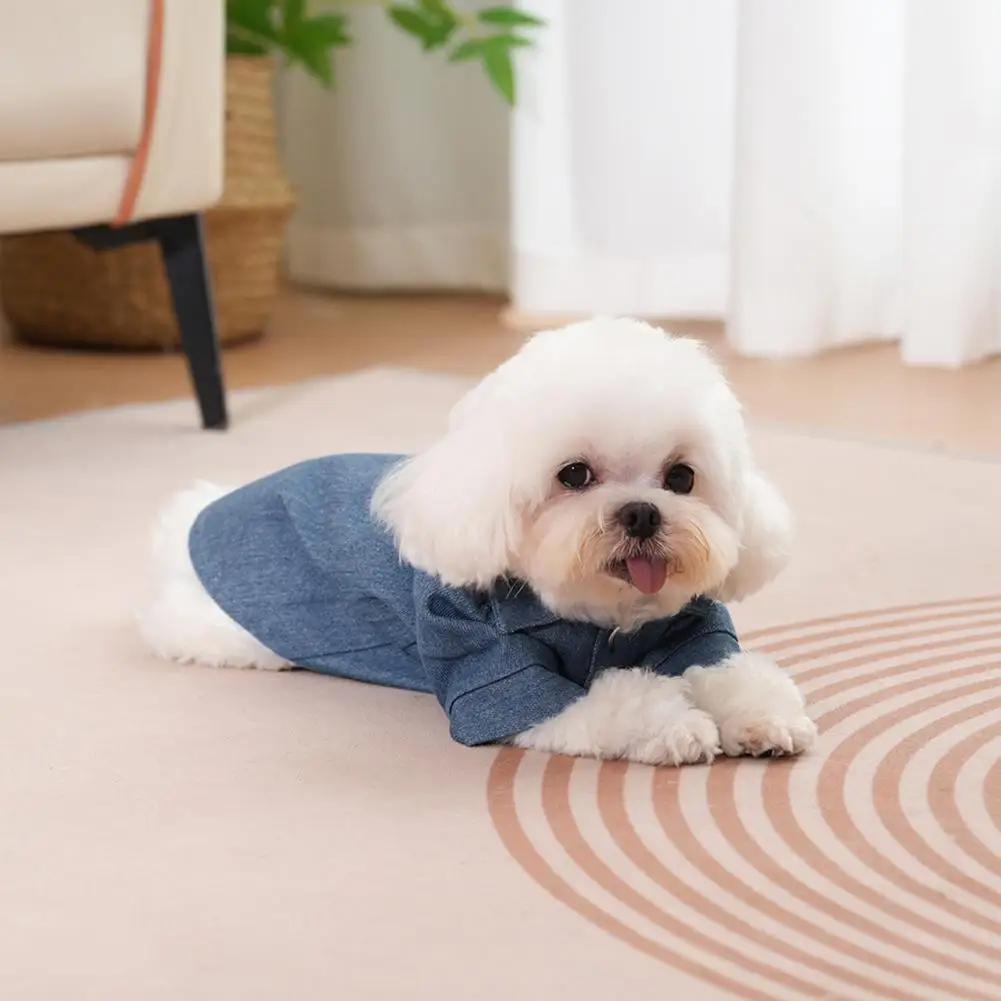 Denim Shirt for Pets Pet Apparel Denim Style Pet Denim Shirt Funny Transform Costum Fashionable Boy Uniform Soft for Wear