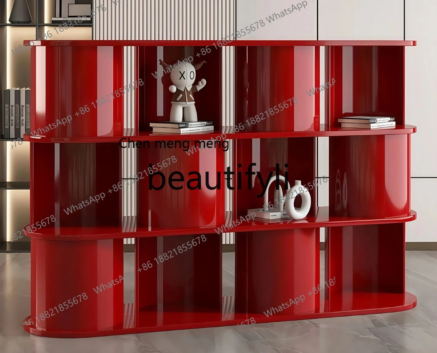 

X Solid Wood Bookcase Modern Minimalist Floor-standing Storage Rack Decorative Rack Study Room Partition Cabinet