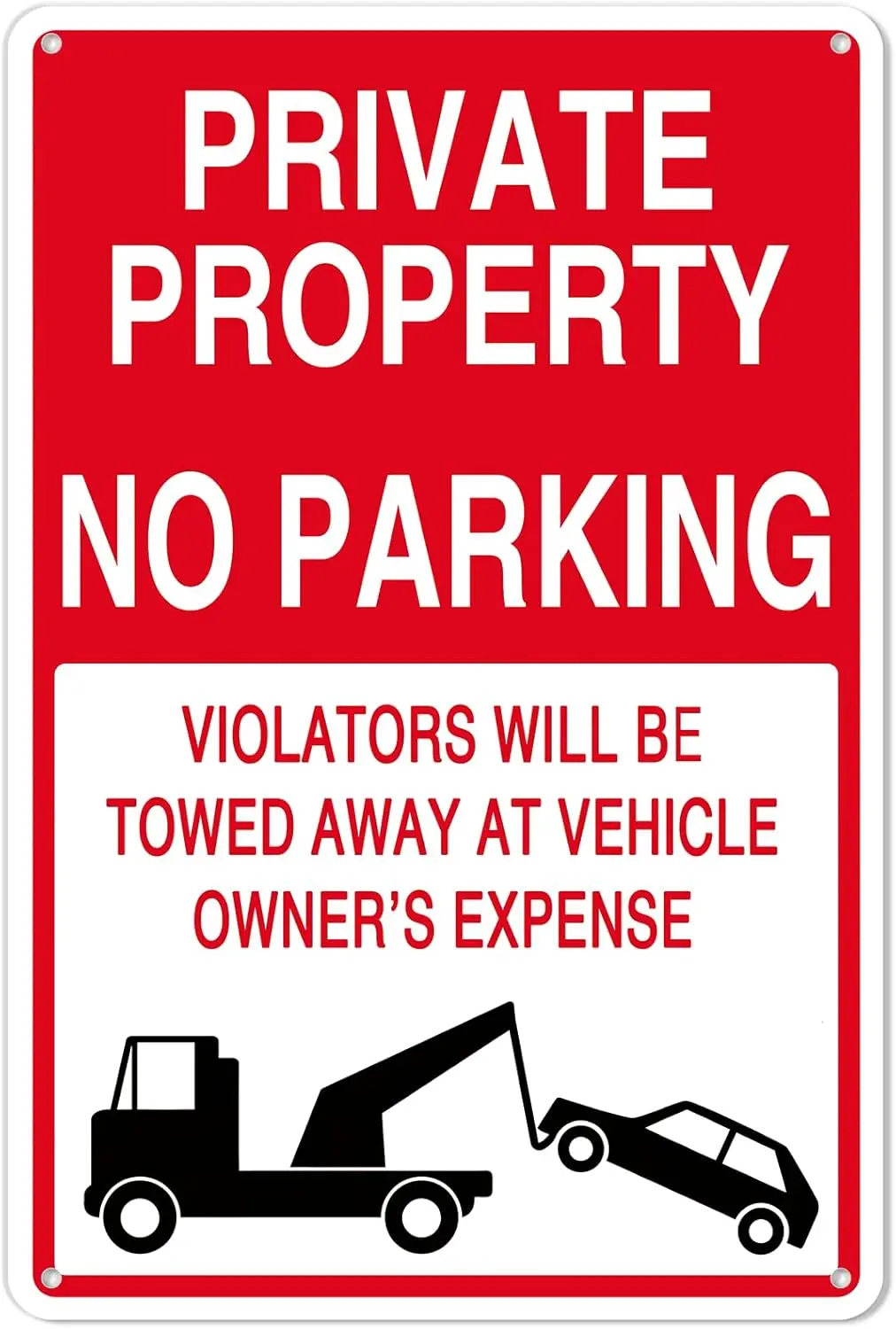 PROPLT Anti-Theft Towing Warning Sign | Aluminum No Parking for Private Property – All-Weather, Rust-Proof with Pre-Drilled Hol #1