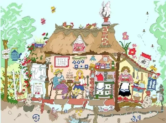 

Amishop Высокое качество, милый набор для вышивки крестом Bothy Threads, домашний сладкий домашний чайный магазин, торты, яйца