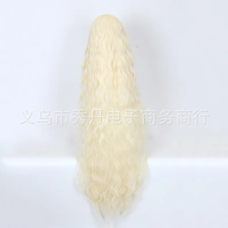 Cosplay Wig For Internet Celebrity Girls, Lolita Style, Artificial AI, Off-white Egg Roll Long Hair, 120cm.