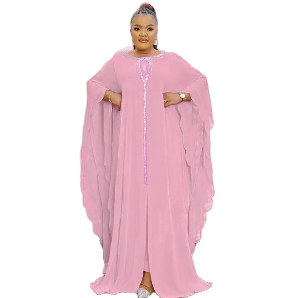 Abayas For Women Dubai Luxury 2024 Chiffon Boubou Muslim Fashion Dress Caftan Marocain Wedding Party Dresses Robe Djellaba Femme