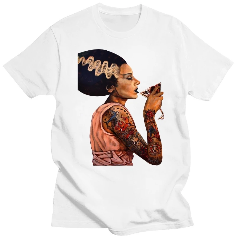 The Bride Of Frankenstein Movie Poster Women Funny T Shirt Streetwear Fashion Tshirt Cool Logo T-Shirt Skull T-Shirts Women Tops